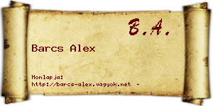 Barcs Alex névjegykártya