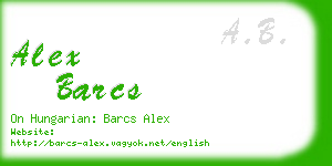 alex barcs business card